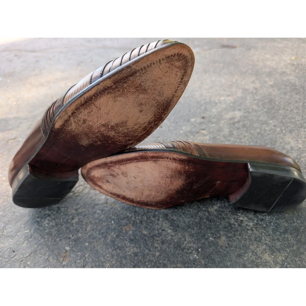 Mario De Gerard Vintage Loafers Mens 41 Brown Leather Eclectic Grandpa Slip On